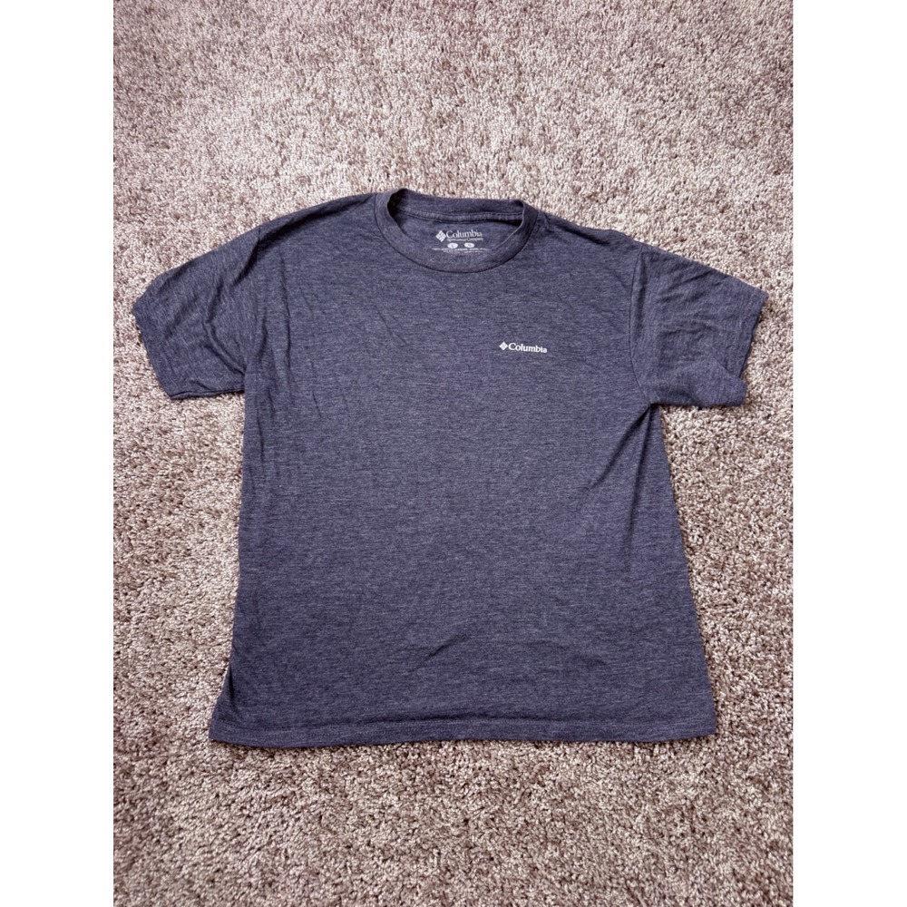 Columbia Youth Large Gray Heather Mountain Graphic Short Sleeve T-Shirt L
